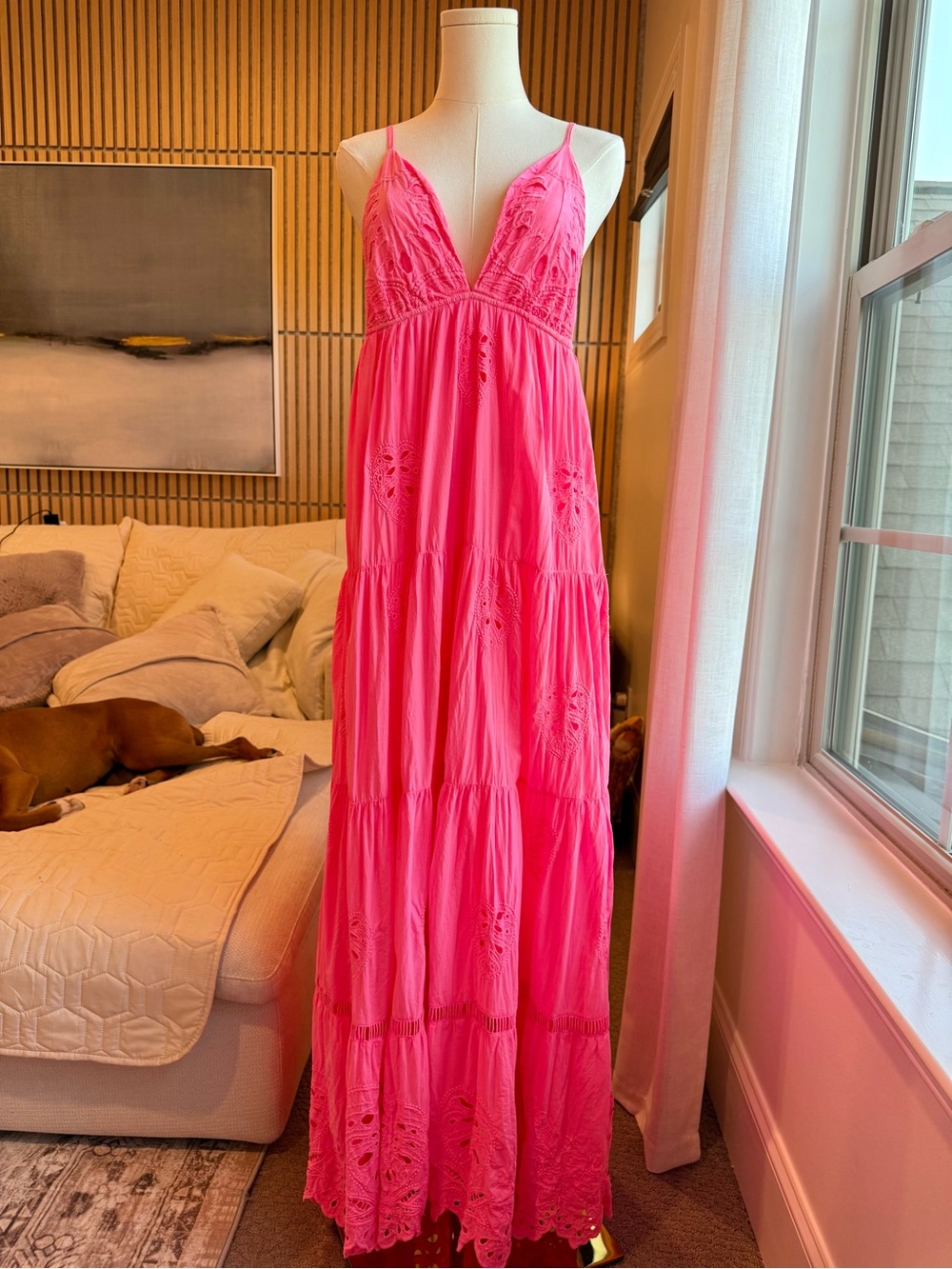 Farm Rio Neon Pink Maxi Dress - Picture 3 of 6